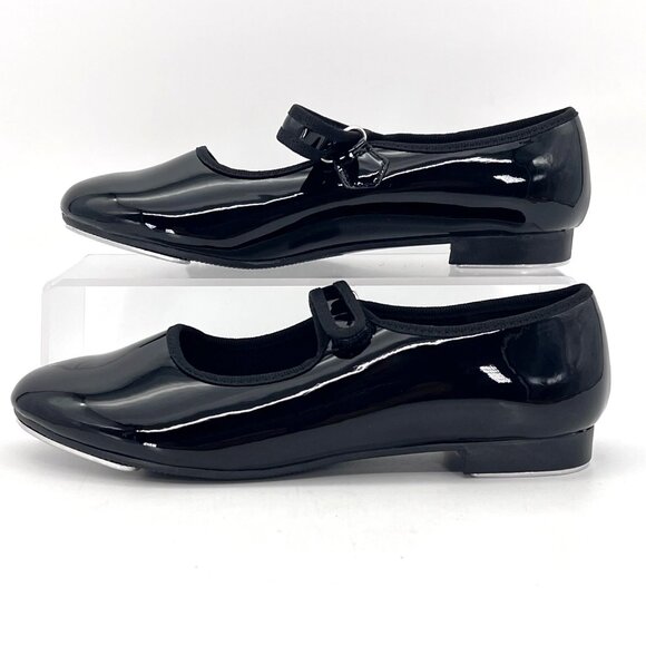 Dance Class Mary Jane Beginner Tap Shoes Childs Size 2.5 Black Patent Size New - Picture 12 of 13
